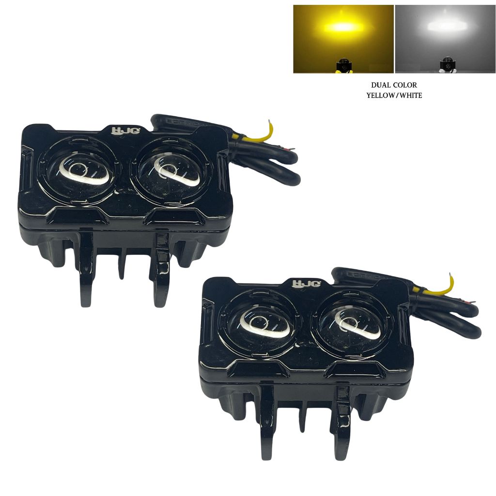 HJG DUAL SQUARE FOG LAMP (WHITE/YELLOW) ( 1 Qty )