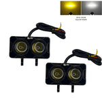 HJG DUAL SQUARE FOG LAMP (WHITE/YELLOW) ( 1 Qty )