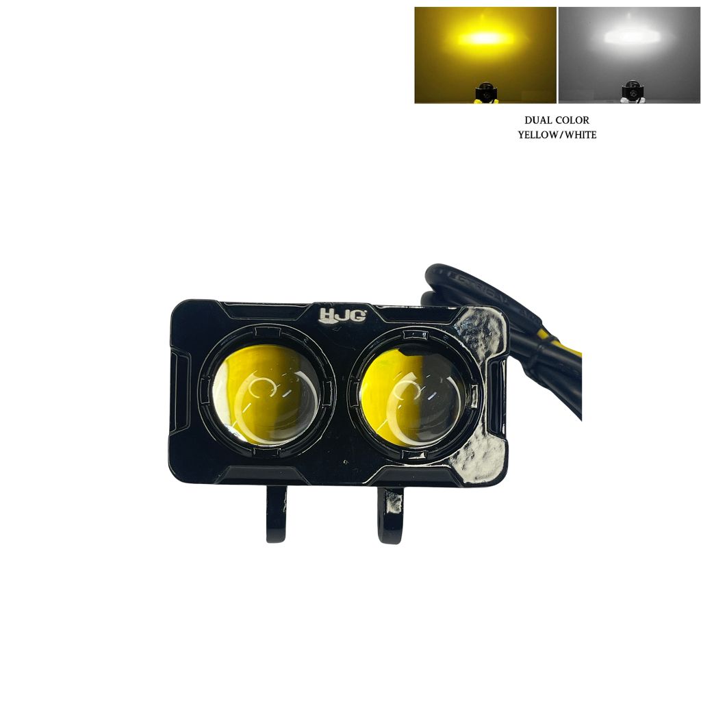 HJG DUAL SQUARE FOG LAMP (WHITE/YELLOW) ( 1 Qty )