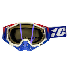 100% GOGGLES WITH NOSE WHITE/RED