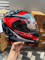 VEGA EDGE DX US ARMY GR BLACK RED – Stylish open-face motorcycle helmet featuring a rugged US Army-inspired black and red design. Ensures superior protection, comfort, and a secure fit for every ride. Available at the **best helmet shop in India**.