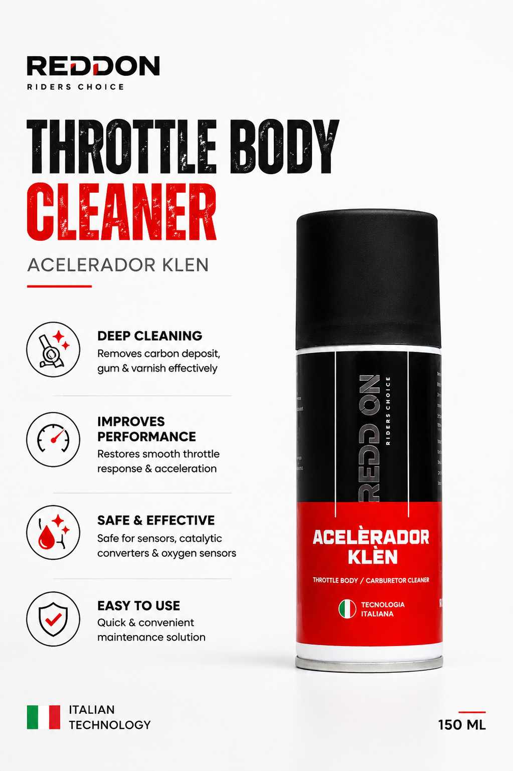 REDDON THROTTLE BODY CLEANER - ACELERADOR KLEN 150 ML