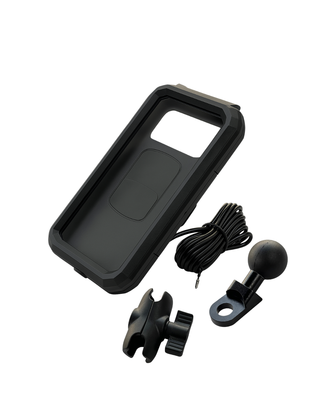 JB RACING M18S WATERPROOF MOBILE HOLDER WITH WIRELESS CHARGING (MIRROR FITTING)
