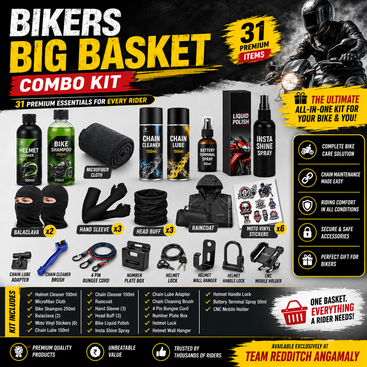 BIKERS BIG BASKET COMBO KIT