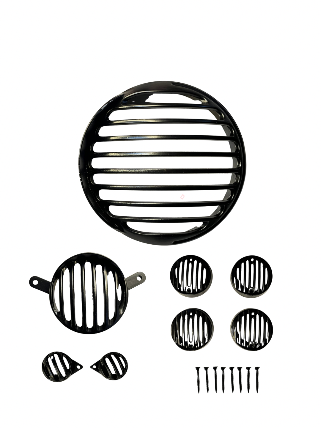 ROYAL ENFIELD BULLET HEADLIGHT GRILL SET BLACK ( WITH CAP )