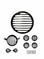 ROYAL ENFIELD BULLET HEADLIGHT GRILL SET BLACK ( WITH CAP )