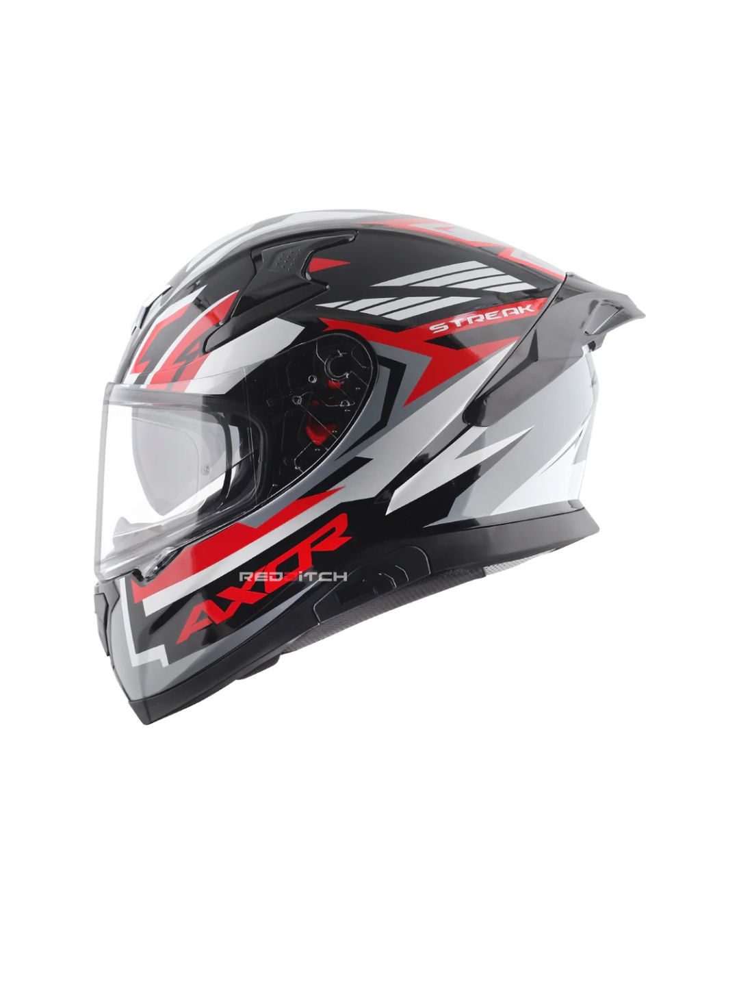 Axor Apex Streak is a premium motorcycle helmet with striking streak-themed graphics, advanced safety standards, excellent ventilation, and a comfortable fit, perfect for riders who prioritize style and protection.