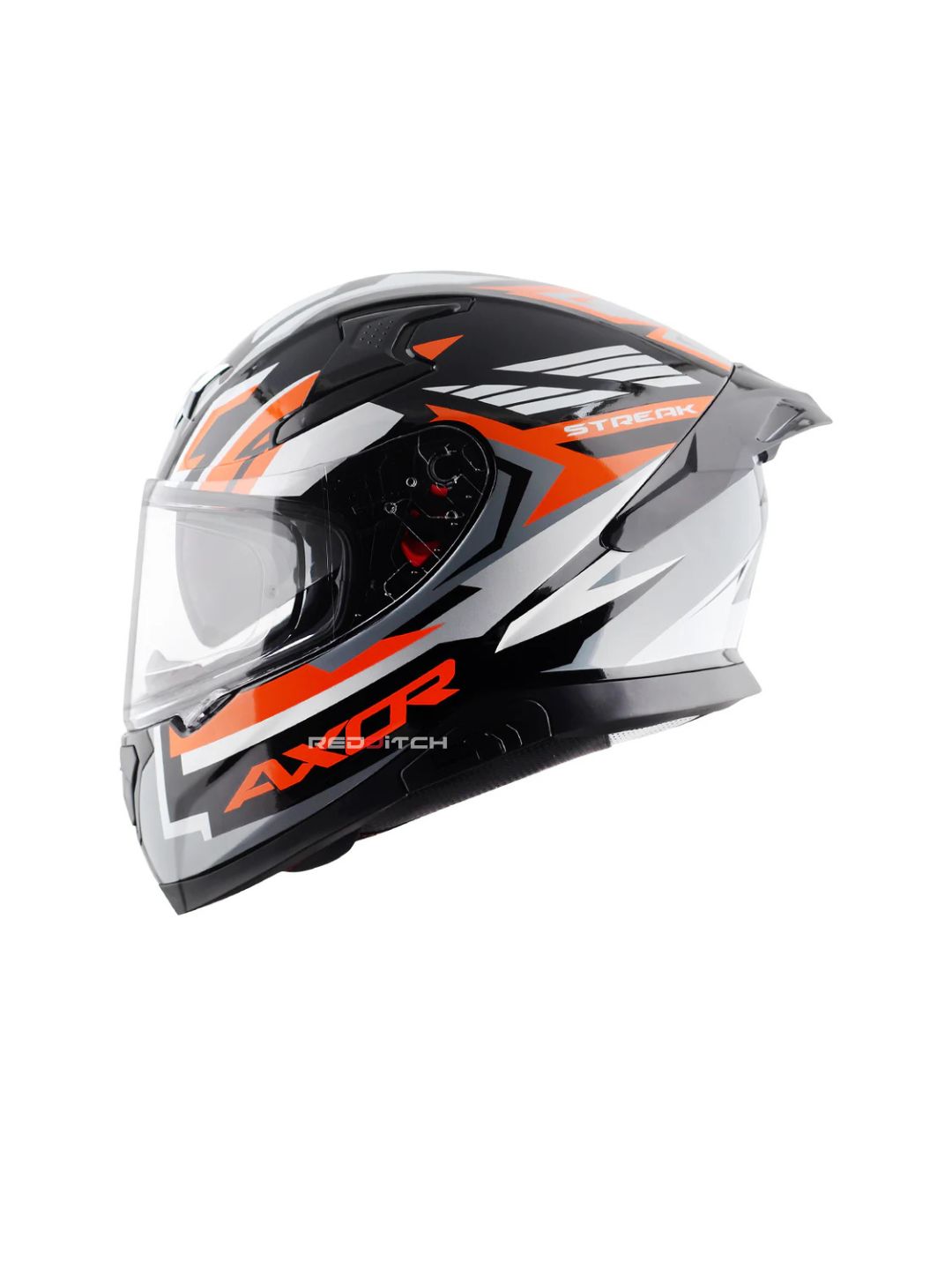 Axor Apex Streak is a premium motorcycle helmet with striking streak-themed graphics, advanced safety standards, excellent ventilation, and a comfortable fit, perfect for riders who prioritize style and protection.