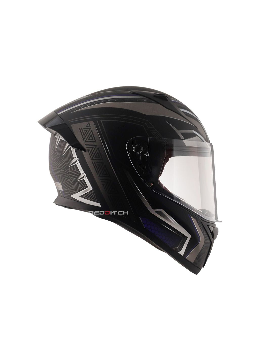 Vega Bolt Marvel Black Panther Edition motorcycle helmet with a sleek Black Panther design, offering advanced protection, comfort, and style for every rider