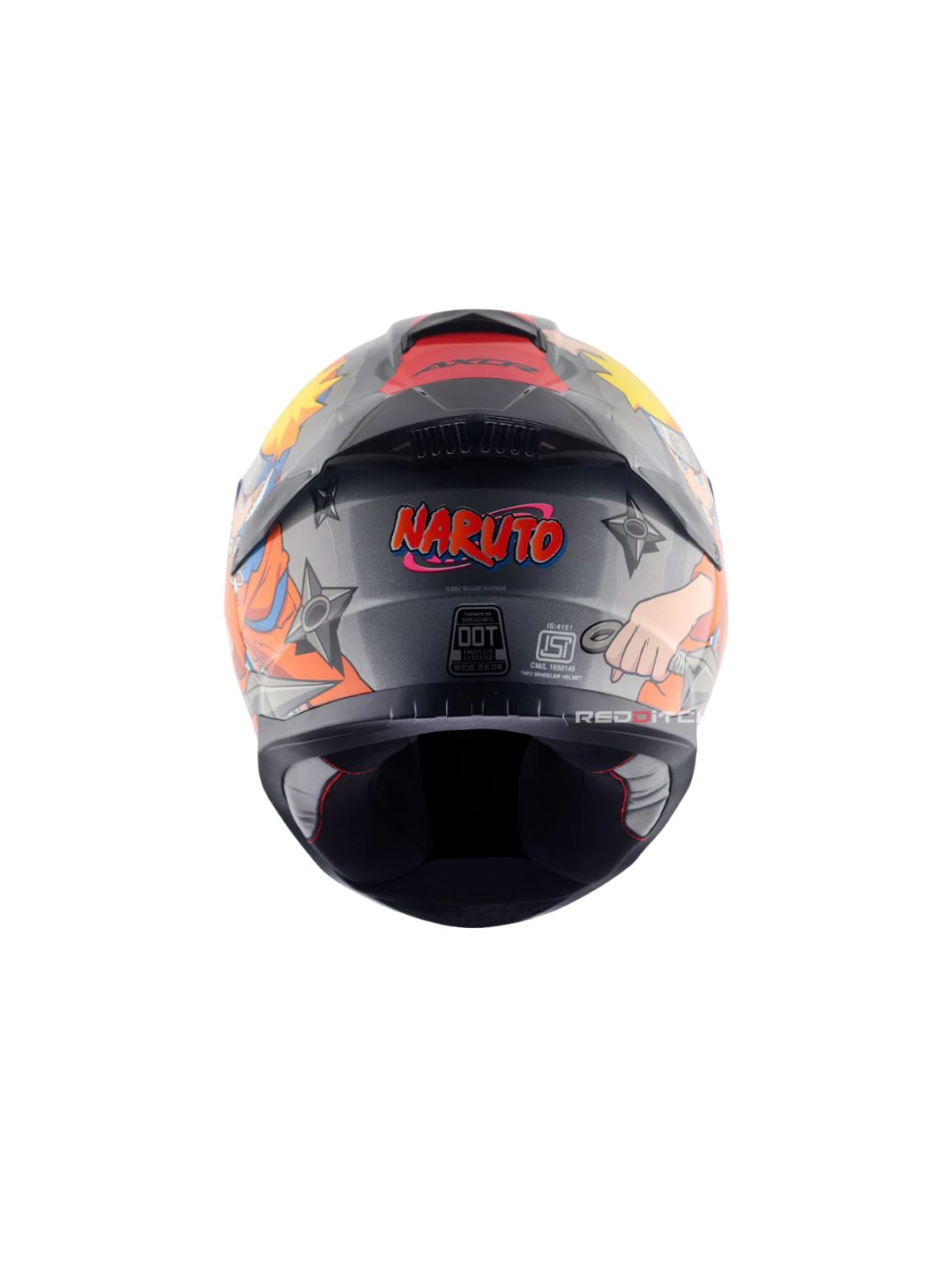 Axor Saber Naruto Motorcycle Helmet featuring bold graphics, superior protection, and an aerodynamic design for fans seeking style and safety on the road.