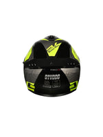 DRIFTER D6 REBELLION BLACK FLUORESCENT YELLOW – Premium full-face motorcycle helmet with a striking black and fluorescent yellow design. Ensures superior protection, comfort, and a secure fit for every ride. Available at the **best helmet shop in India**.