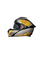 STUDDS DRIFTER D6 REBELLION BLACK N5 YELLOW – High-quality full-face motorcycle helmet with a bold black and yellow design. Offers superior protection, comfort, and a secure fit for every ride. Available at the **best helmet shop in India**.