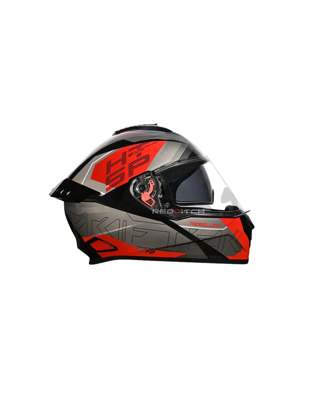 STUDDS DRIFTER D6 REBELLION BLACK/GREY N2 RED – Premium full-face motorcycle helmet with a stylish black, grey, and red design. Ensures superior protection, comfort, and a secure fit for every ride. Available at the **best helmet shop in India**.