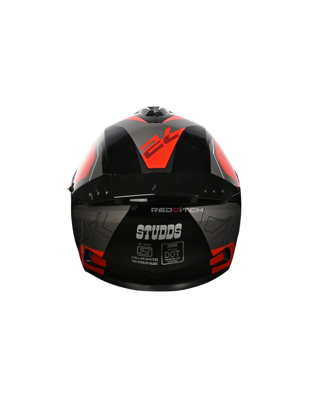 STUDDS DRIFTER D6 REBELLION BLACK/GREY N2 RED – Premium full-face motorcycle helmet with a stylish black, grey, and red design. Ensures superior protection, comfort, and a secure fit for every ride. Available at the **best helmet shop in India**.