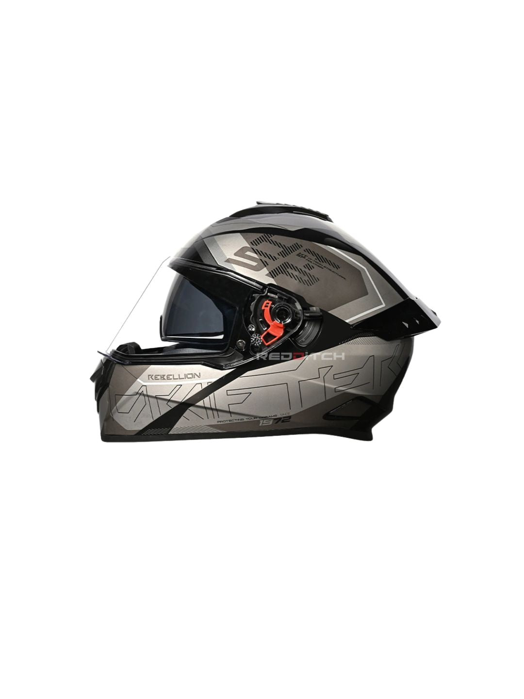 STUDDS DRIFTER D6 REBELLION BLACK N4 GREY – High-quality full-face motorcycle helmet with a sleek black and grey design. Offers superior protection, comfort, and a secure fit for every ride. Available at the **best helmet shop in India**.