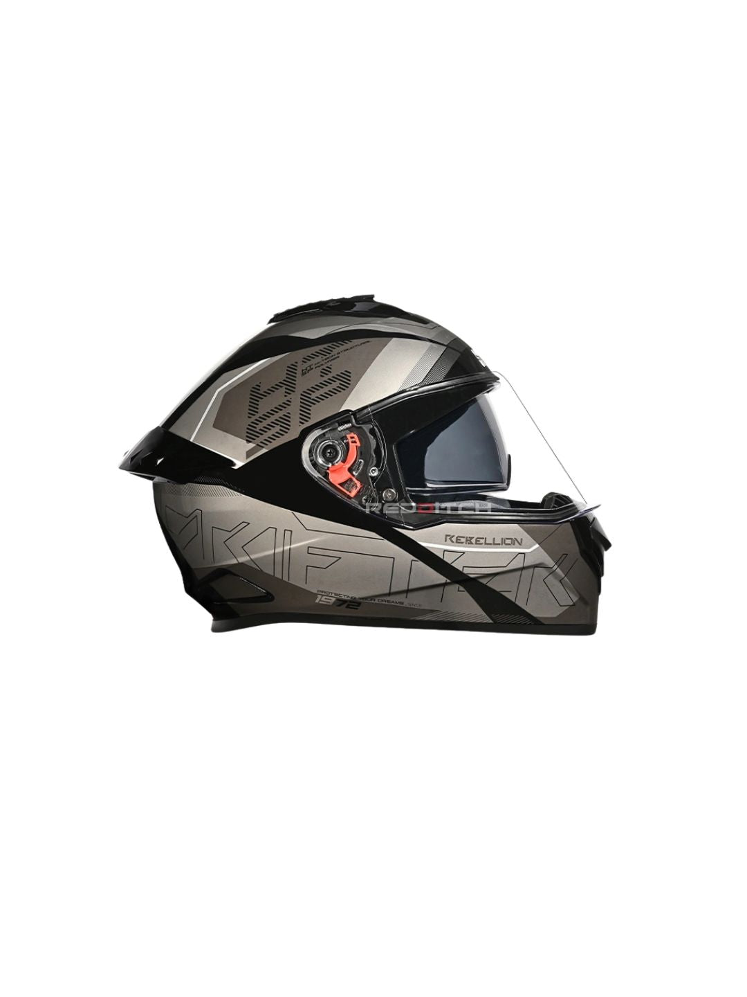 STUDDS DRIFTER D6 REBELLION BLACK N4 GREY – High-quality full-face motorcycle helmet with a sleek black and grey design. Offers superior protection, comfort, and a secure fit for every ride. Available at the **best helmet shop in India**.