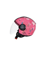 STUDDS URBAN SUPER D2 PINK WITH FLOWER – Elegant open-face motorcycle helmet with a stylish pink design and floral graphics. Provides superior protection, comfort, and a secure fit for every ride. Available at the **best helmet shop in India**.