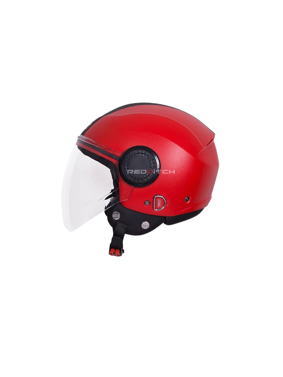 STUDDS URBAN SUPER CHERRY RED (BLACK STRIP) – Stylish open-face motorcycle helmet featuring a bold cherry red color with a sleek black stripe. Ensures superior protection, comfort, and a secure fit for every ride. Available at the **best helmet shop in India**.