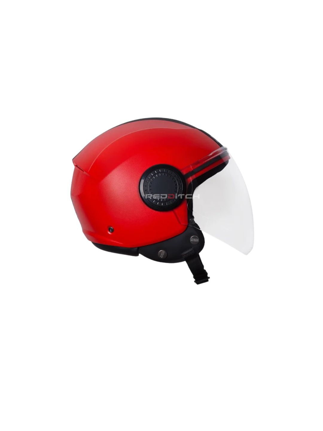 STUDDS URBAN SUPER CHERRY RED (BLACK STRIP) – Stylish open-face motorcycle helmet featuring a bold cherry red color with a sleek black stripe. Ensures superior protection, comfort, and a secure fit for every ride. Available at the **best helmet shop in India**.