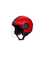 STUDDS URBAN SUPER CHERRY RED (BLACK STRIP) – Stylish open-face motorcycle helmet featuring a bold cherry red color with a sleek black stripe. Ensures superior protection, comfort, and a secure fit for every ride. Available at the **best helmet shop in India**.