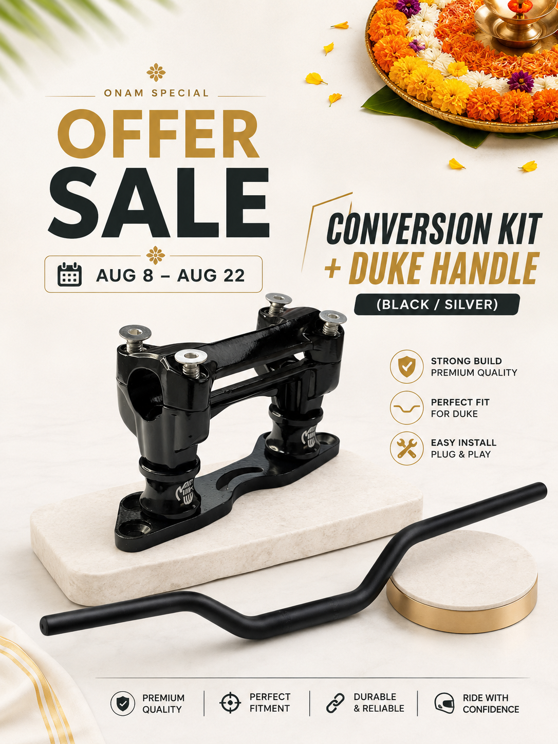 REDDITCH OFFER SALE CONVERSION KIT + DUKE HANDLE ( BLACK / SILVER )