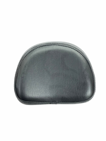 Black leather seat cushion on a white background