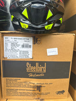 Steelbird SBH 25 Sharp Spirit Glossy Black/Neon Helmet combines safety with a sleek design, offering comfort and durability for riders.