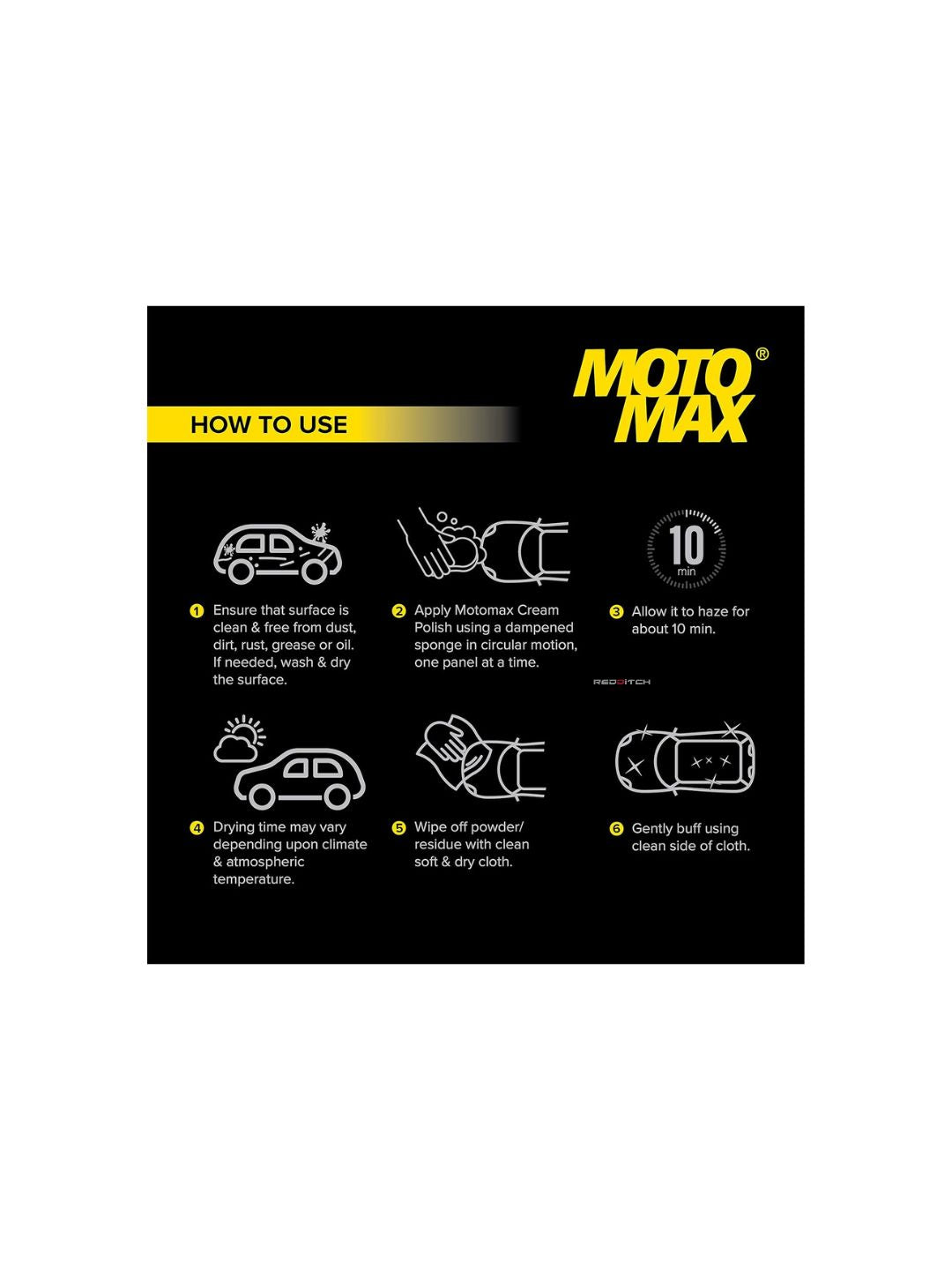 Motomax Cream Polish (60g), a high-quality polish designed to restore shine and protect your motorcycle or car's surface, leaving a smooth, glossy, and long-lasting finish.