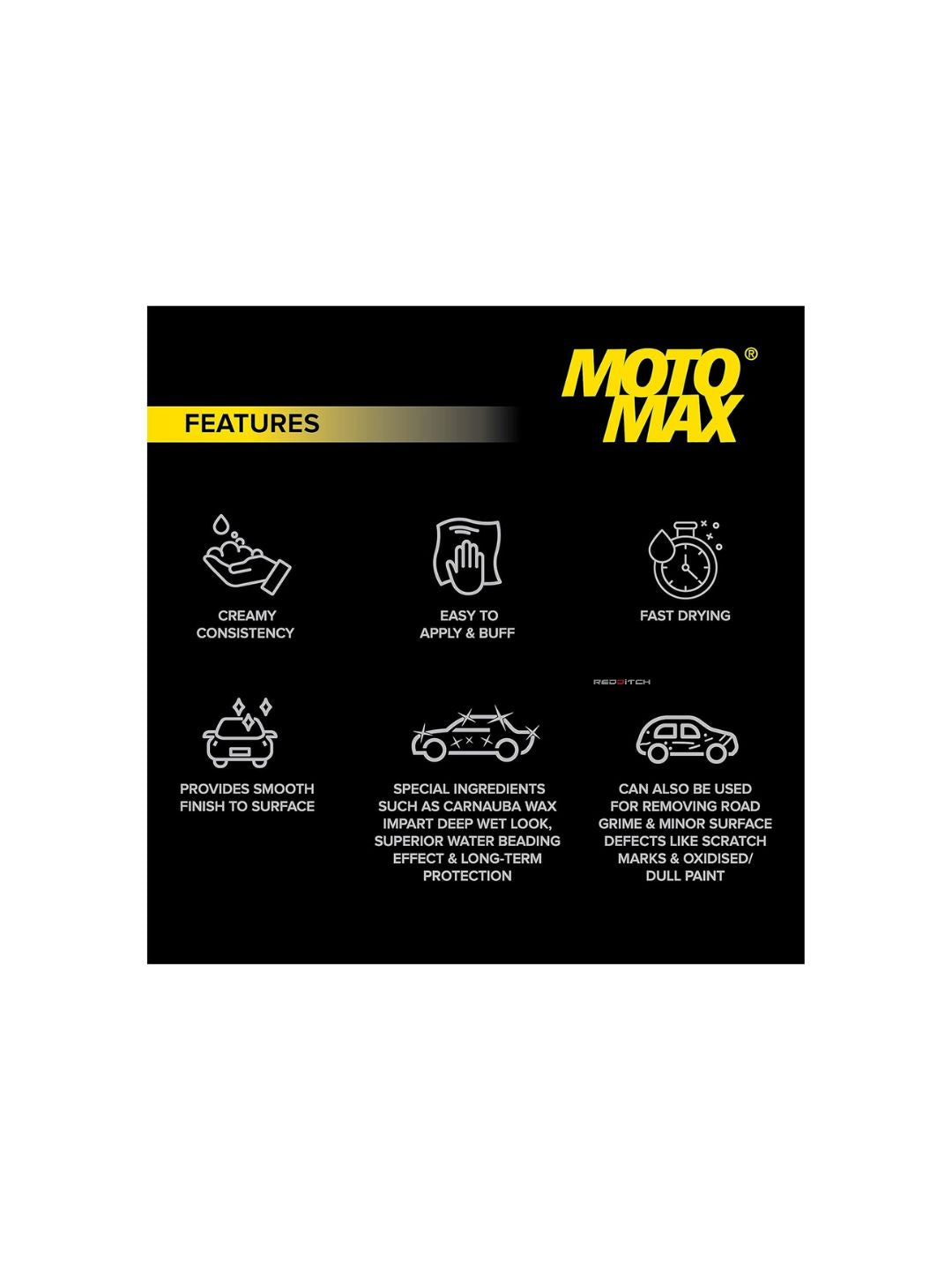 Motomax Cream Polish (60g), a high-quality polish designed to restore shine and protect your motorcycle or car's surface, leaving a smooth, glossy, and long-lasting finish.