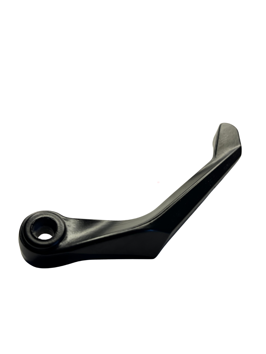 Black metal lever on a white background