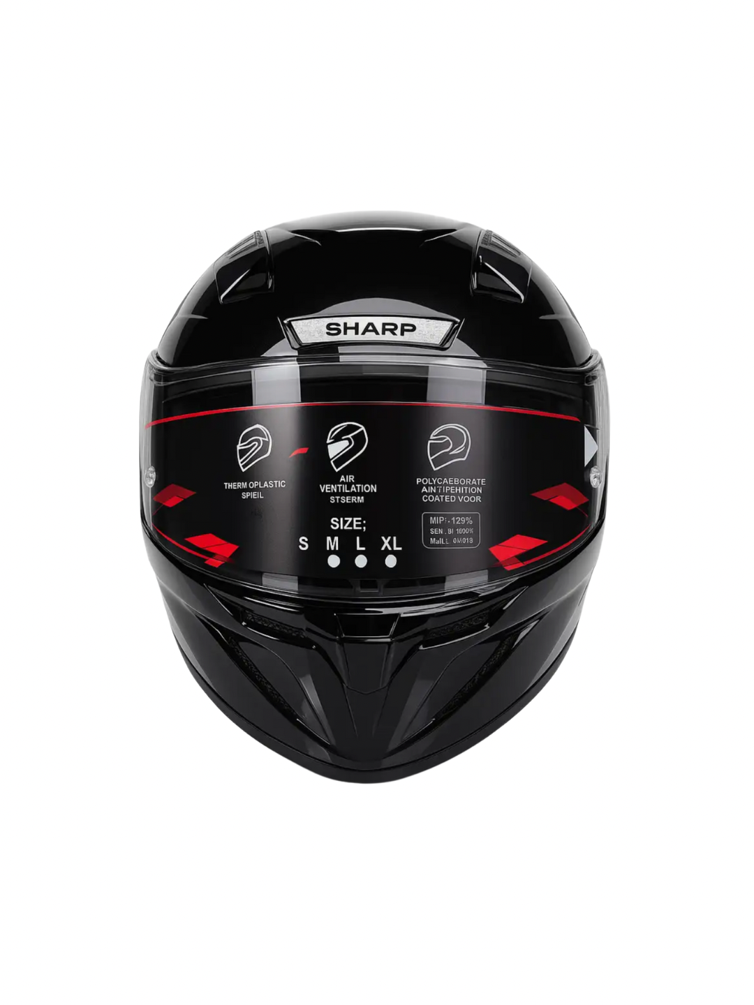 STEELBIRD SBH 25 ISS SHARP GLOSSY BLACK HELMET
