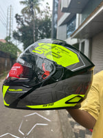 STUDDS DRIFTER D6 REBELLION BLACK/FLUORESCENT YELLOW N5 YELLOW – Premium full-face motorcycle helmet with a striking black and fluorescent yellow design. Ensures superior protection, comfort, and a secure fit for every ride. Available at the **best helmet shop in India**.