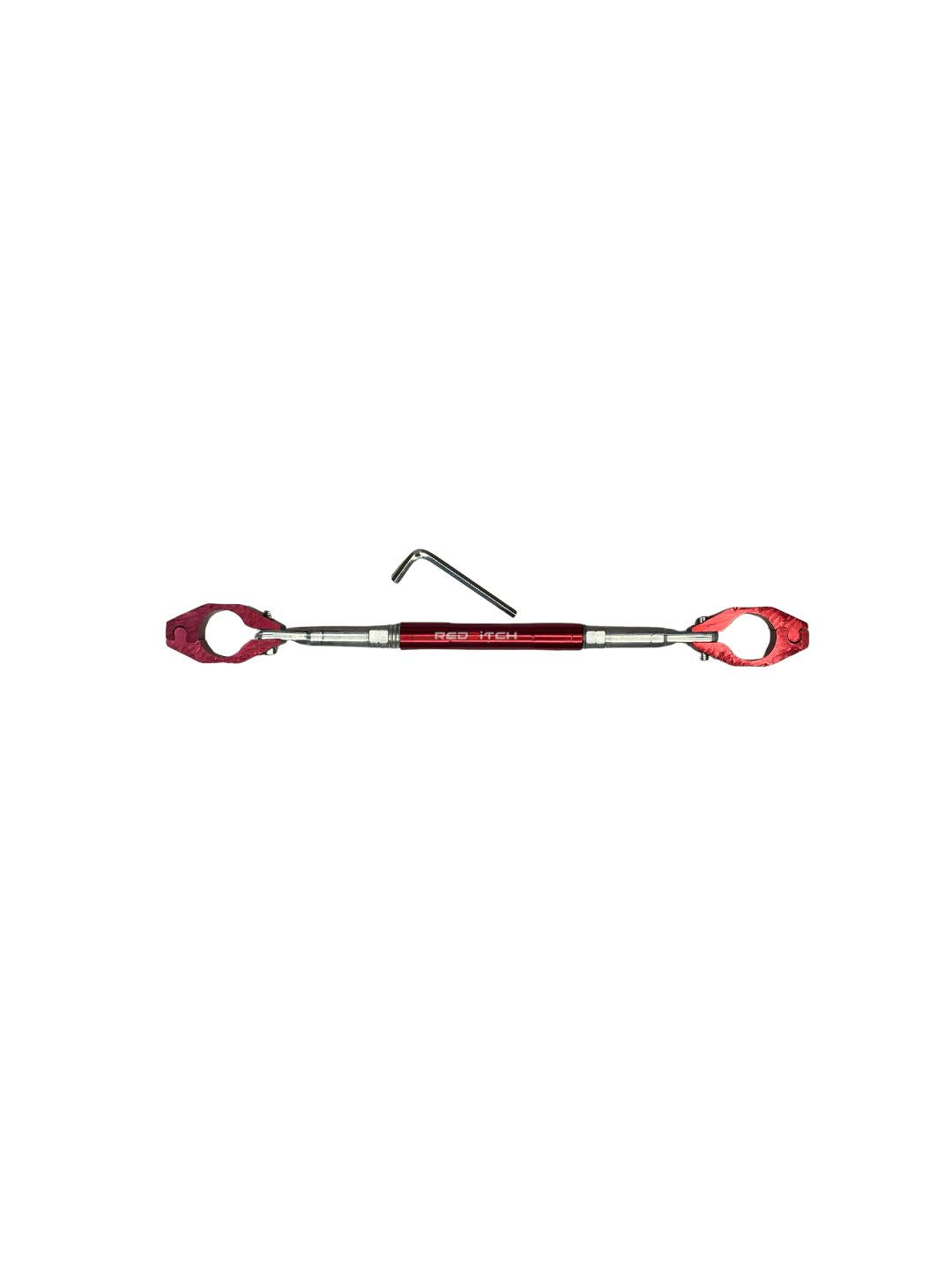 Red Handle Cross Bar designed to reduce handlebar vibration, providing a smoother ride while enhancing the bike's appearance with its sleek, stylish finish.