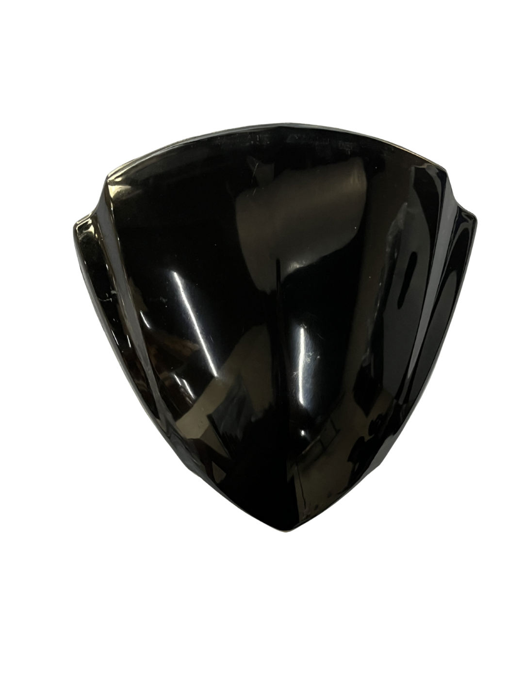 Black motorcycle windshield on a white background