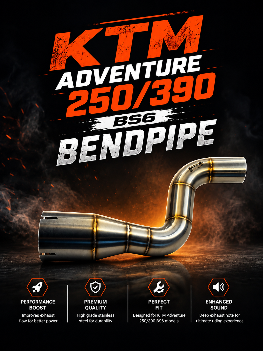 KTM ADVENTURE 250/390 BS6 BENDPIPE