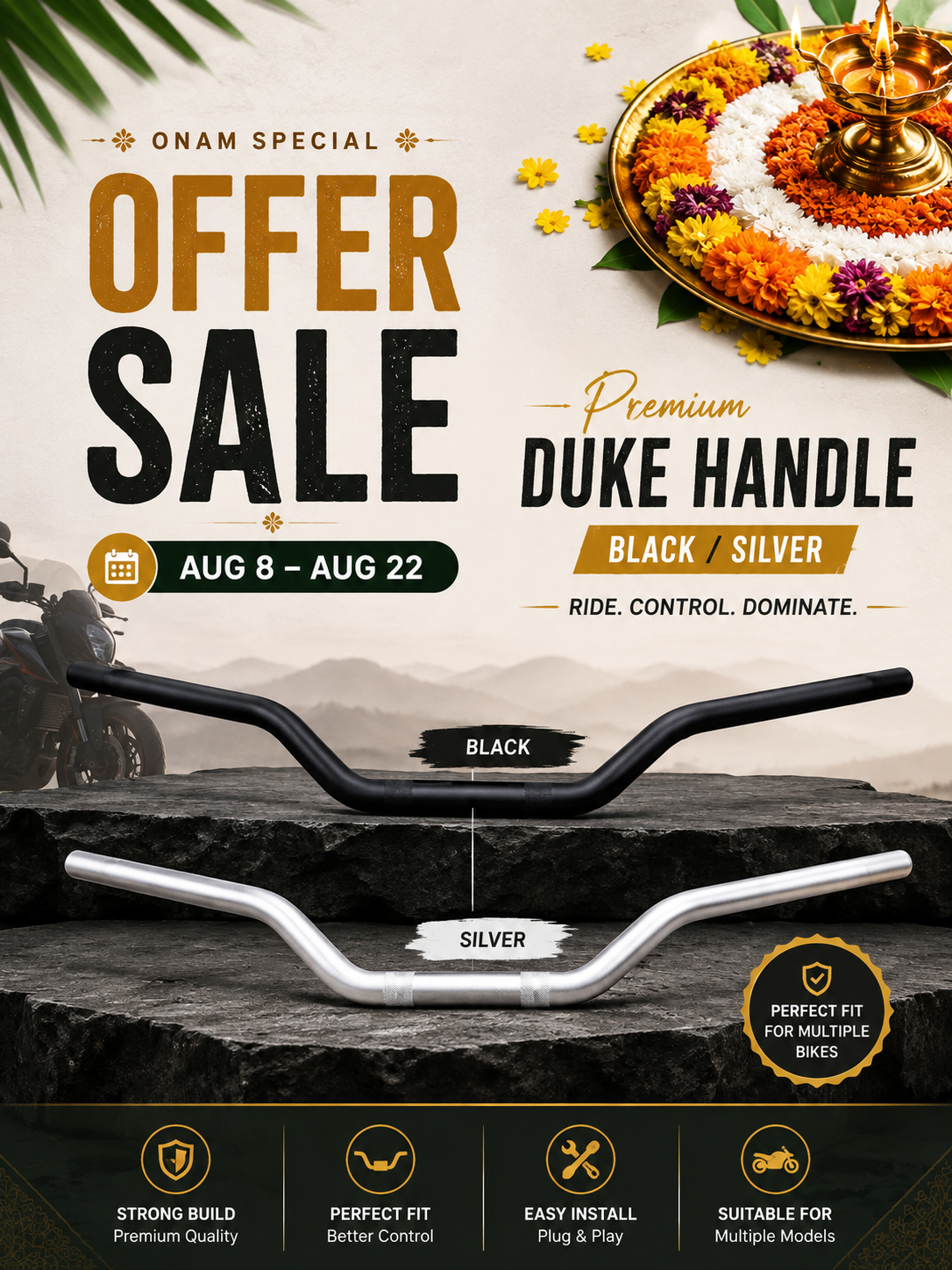 DUKE HANDLE ( BLACK SILVER )