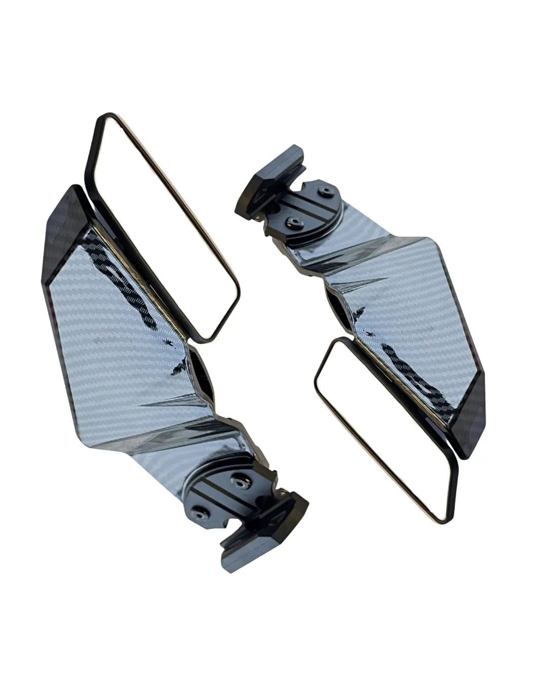 Pair of motorcycle mirrors on a white background