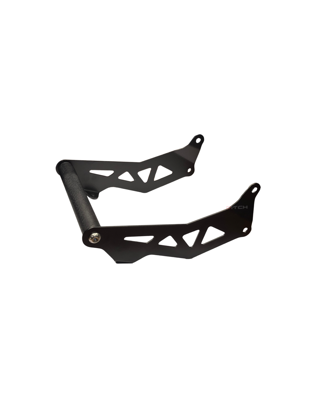 Black metal bracket on a white background