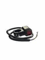 Motorcycle ignition switch with wiring on a white background