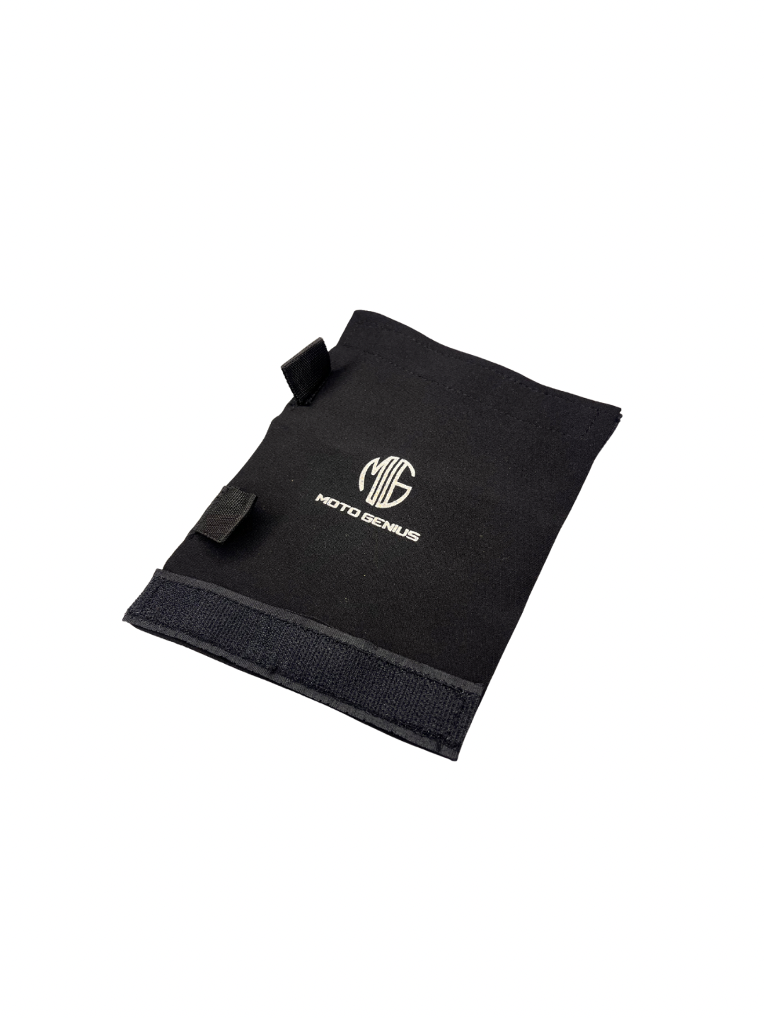 Black wrist support with 'Moto Genius' logo on a white background