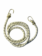 Coiled lanyard with metal hooks on a white background
