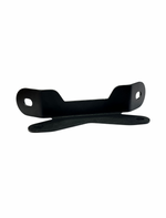 Black plastic bracket on a white background