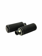 Two black metal springs on a white background