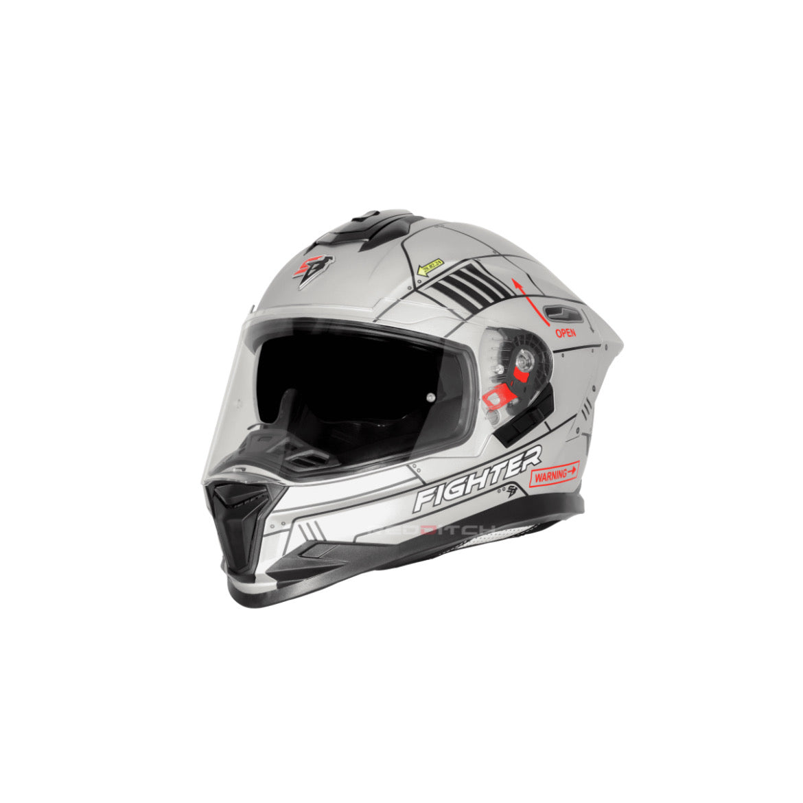 STEELBIRD SBH-57 ISS GLOSSY white black