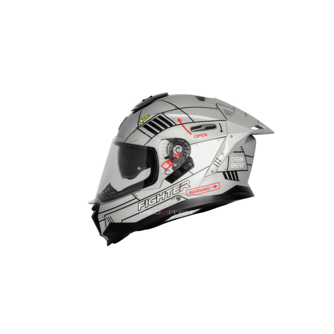 STEELBIRD SBH-57 ISS GLOSSY white black