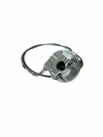 Metallic mechanical component on a white background