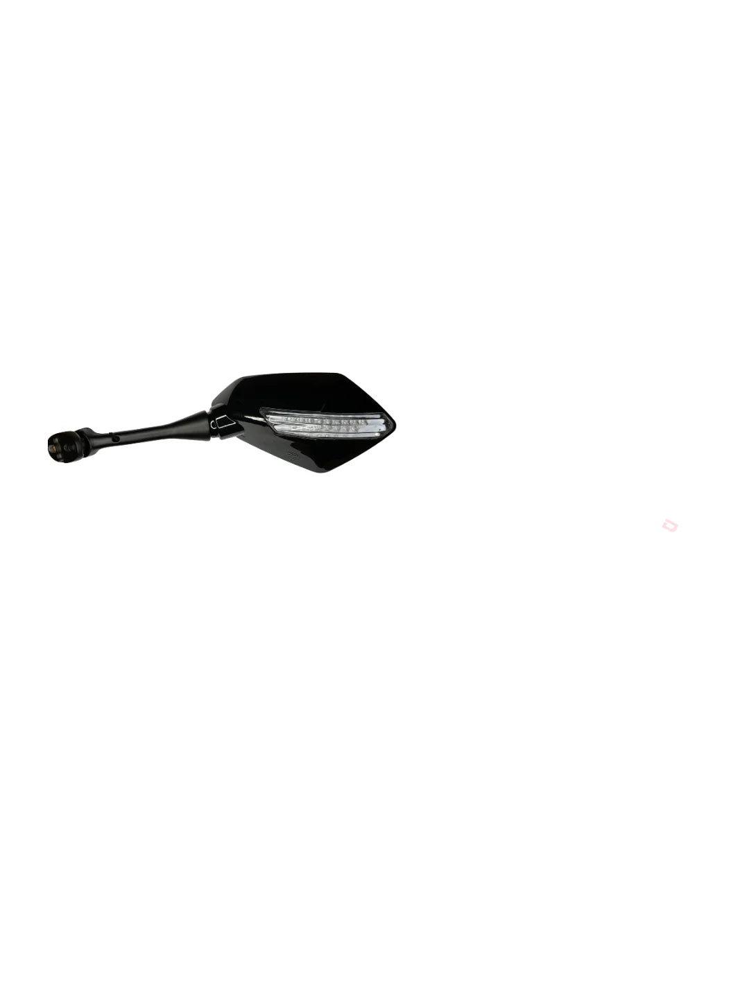 Black motorcycle mirror on a white background