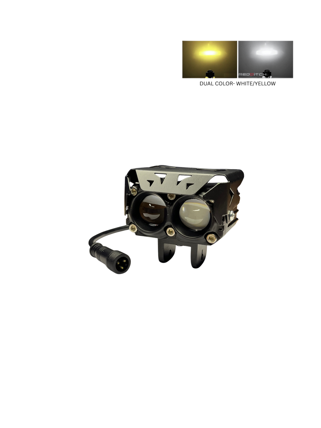 LED light bar with dual color options on a white background