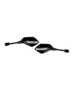 Pair of black motorcycle mirrors on a white background