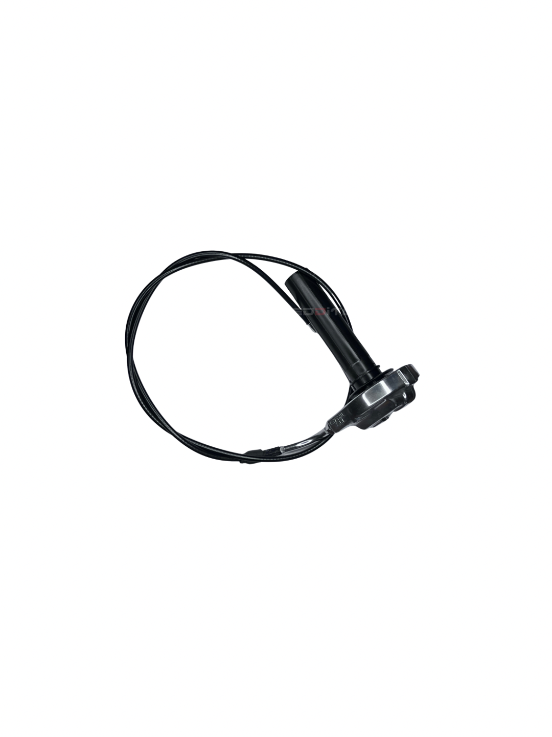 Black motorcyclecable on a white background